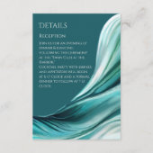 Bruiloft Details-Modern Abstract Smaragd Groen Informatiekaartje (Voorkant)