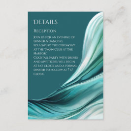 Bruiloft Details-Modern Abstract Smaragd Groen Informatiekaartje