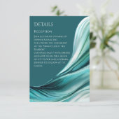 Bruiloft Details-Modern Abstract Smaragd Groen Informatiekaartje (Staand voorkant)