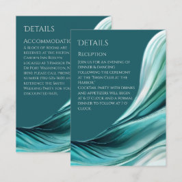Bruiloft Details-Modern Abstract Smaragd Groen Informatiekaartje