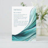 Bruiloft Details-Modern Abstract Smaragd Groen Informatiekaartje (Staand voorkant)