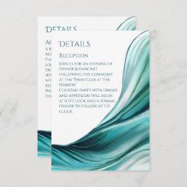 Bruiloft Details-Modern Abstract Smaragd Groen Informatiekaartje