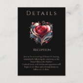 Bruiloft Details-Modern Hartvormig Roos Informatiekaartje (Voorkant)