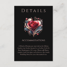 Bruiloft Details-Modern Hartvormig Roos Informatiekaartje