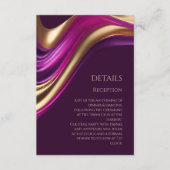 Bruiloft Details-Modern Paarse Fuchsia en Gold- Informatiekaartje (Voorkant)