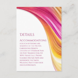 Bruiloft Details-Modern Roze Sinaasappel Geel Informatiekaartje