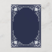 Bruiloft Details Navy Blue Elegant Script Informatiekaartje (Achterkant)