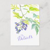 Bruiloft details QR bruiloft paarse aardappelwijns Informatiekaartje (Voorkant)