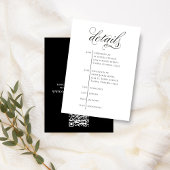 Bruiloft Details QR Code Zwart-wit Tijdlijn Informatiekaartje