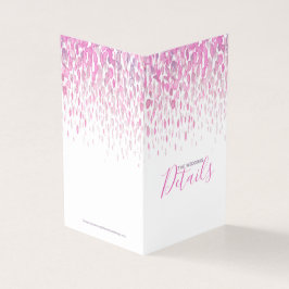 Bruiloft details roze paarse grijze schema kaart