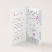 Bruiloft details roze paarse grijze schema kaart (Binnen)
