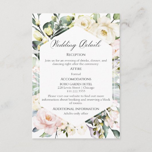 Bruiloft details | RSVP | QR-code behuizing Kaart (Voorkant)