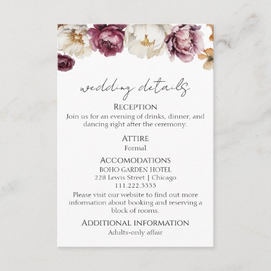 Bruiloft details | RSVP | QR-code behuizing Kaart (Voorkant)