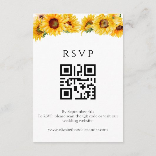 Bruiloft details | RSVP | QR-code behuizing Kaart (Achterkant)