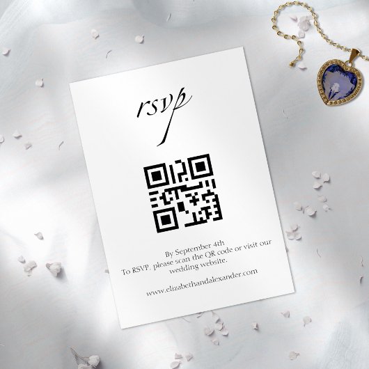 Bruiloft details | RSVP | QR-code behuizing Kaart