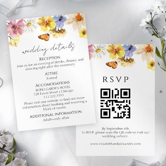 Bruiloft details | RSVP | QR-code behuizing Kaart