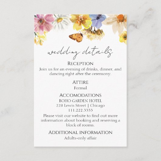 Bruiloft details | RSVP | QR-code behuizing Kaart (Voorkant)