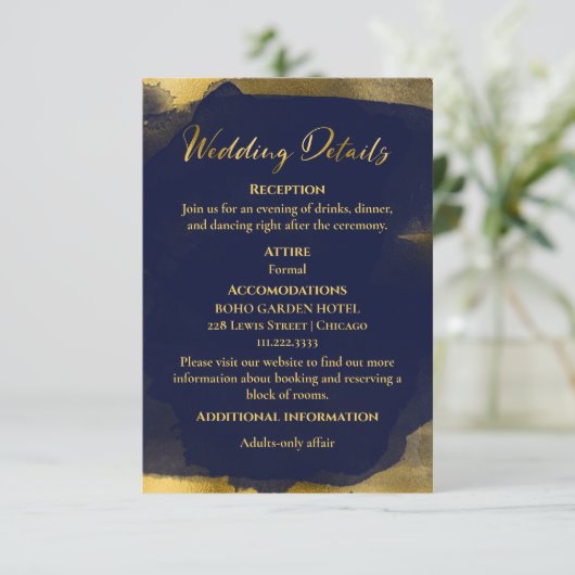 Bruiloft details | RSVP | QR-code behuizing Kaart (Staand voorkant)