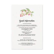 Bruiloft details | Waterverf Berry Branch Kaart