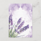 Bruiloft Details Waterverf Lavendel Tuin Informatiekaartje (Achterkant)