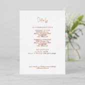 Bruiloft Details Witte achtergrond Roos Goud Folie Uitnodiging (Staand Voorkant)