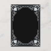 Bruiloft Details Zwart  Elegant Faux Silver Informatiekaartje (Achterkant)