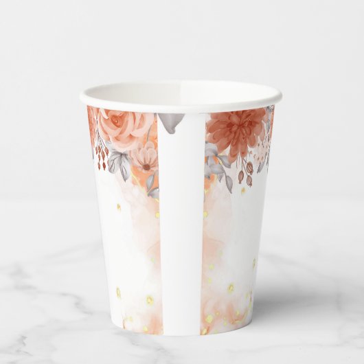 Bruiloft deze Herfst Oranje herfst Papieren Bekers (Links)