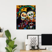 bruiloft DIA DE LOS MUERTOS Poster (Thuiskantoor)