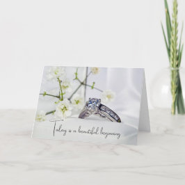 Bruiloft Diamant en Bloemen Kaart