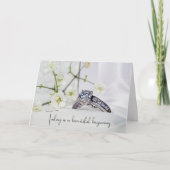 Bruiloft Diamant en Bloemen Kaart (Voorkant)