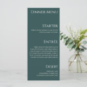 Bruiloft Diner en Bar Menu-Blauw en Wit- Menu (Staand voorkant)