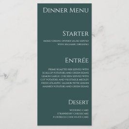 Bruiloft Diner en Bar Menu-Blauw en Wit- Menu