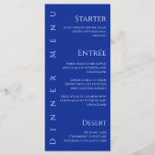 Bruiloft Diner en Bar Menu-Blauw en Wit Menu (Voorkant)