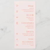 Bruiloft Diner en Bar Menu-Blush Menu (Achterkant)