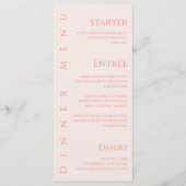 Bruiloft Diner en Bar Menu-Blush Menu (Voorkant)