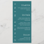 Bruiloft Diner en Bar Menu-Emerald Groen- Menu (Voorkant)