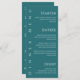 Bruiloft Diner en Bar Menu-Emerald Groen- Menu
