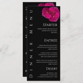 Bruiloft Diner en Bar Menu-Fuchsia Orchids- Menu