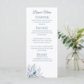 Bruiloft Diner en Bar Menu-Pastel Botanical- Menu (Staand voorkant)