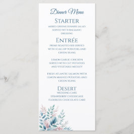 Bruiloft Diner en Bar Menu-Pastel Botanical- Menu