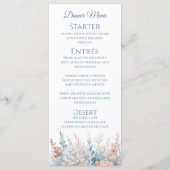 Bruiloft Diner en Bar Menu-Pastel Koraalrif Menu (Voorkant)