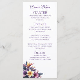 Bruiloft Diner en Bar Menu-Tropische Bloemen Menu