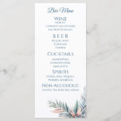 Bruiloft Diner en Bar Menu-Tropische Droom Menu (Achterkant)