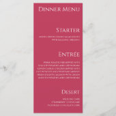 Bruiloft Diner en Bar Menu-Viva Magenta- Menu (Voorkant)