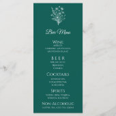 Bruiloft Diner en Bar Menu-Wildflower Elegance Menu (Achterkant)