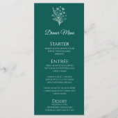 Bruiloft Diner en Bar Menu-Wildflower Elegance Menu (Voorkant)