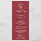 Bruiloft Diner en Bar Menu-Wildflower Elegance Menu (Voorkant)