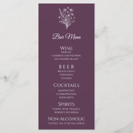 Bruiloft Diner en Bar Menu-Wildflower Elegance Menu