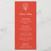 Bruiloft Diner en Bar Menu-Wildflower Elegance Menu (Voorkant)
