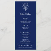 Bruiloft Diner en Bar Menu-Wildflower Elegance Menu (Achterkant)